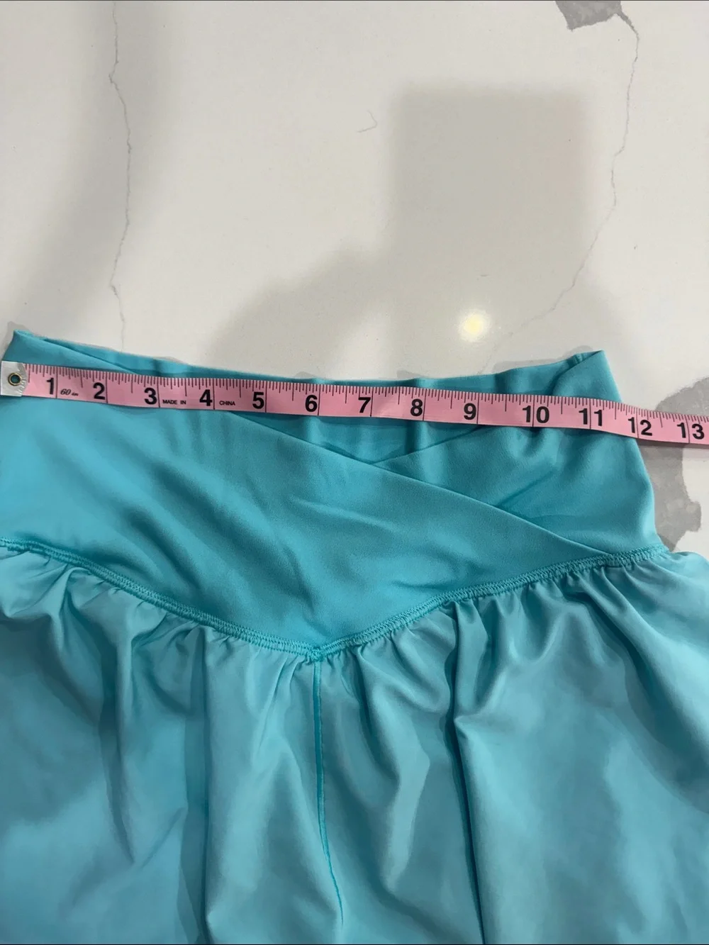 Lightweight Aqua Women's Skort Shorts with Crossover Waistband